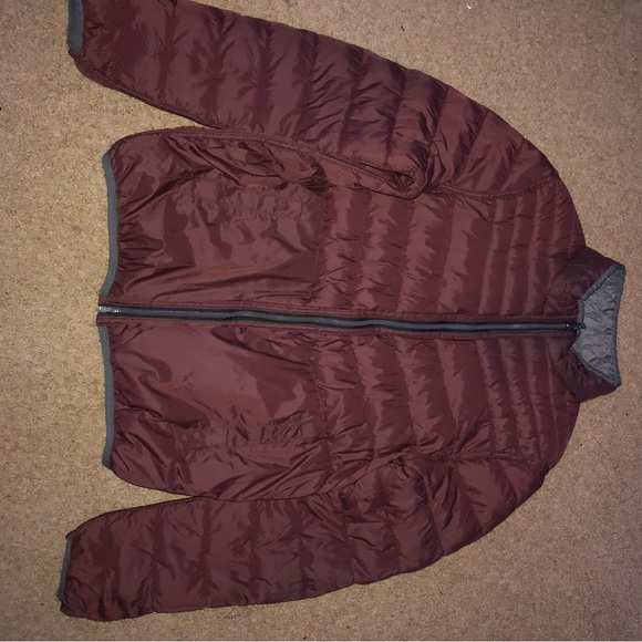 Grey/Maroon Reversable Puffer - Picture 3 of 4